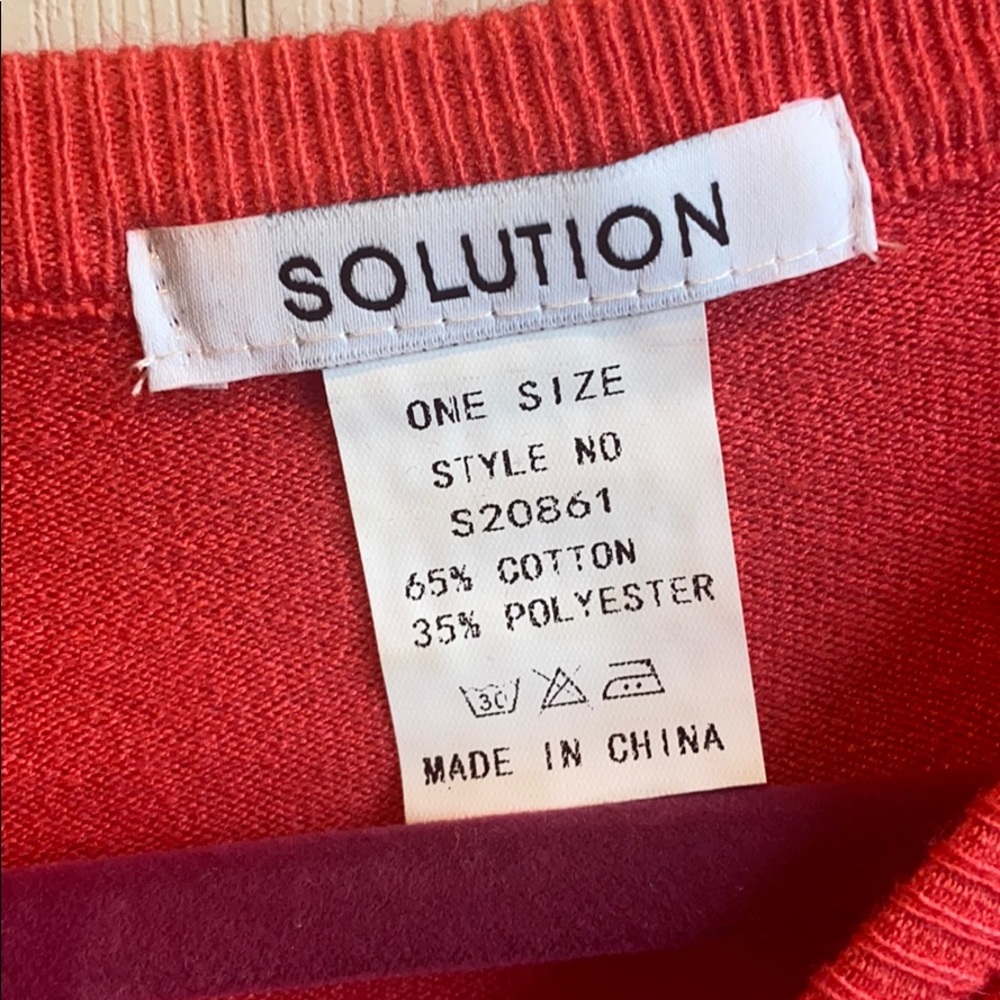 Coral/Orange Ruffle Sweater - Picture 2 of 3